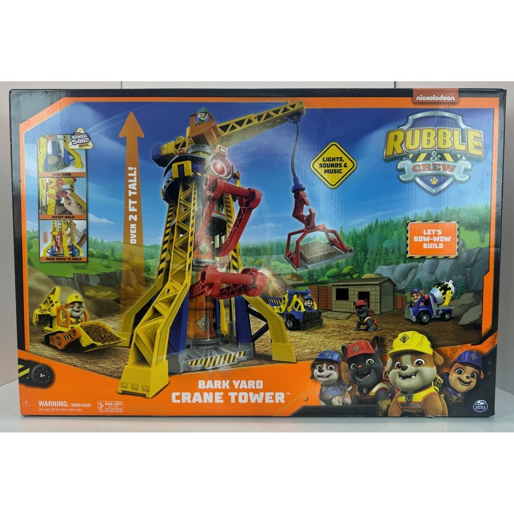 Spin Master Paw Patrol Rubble & Crew Bark Yard Crane Tower Playset New